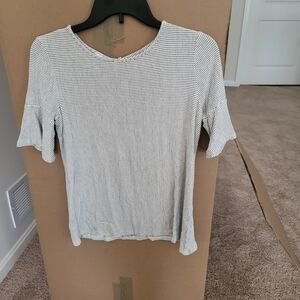 LC Lauren Conrad Black and White Striped Blouse
